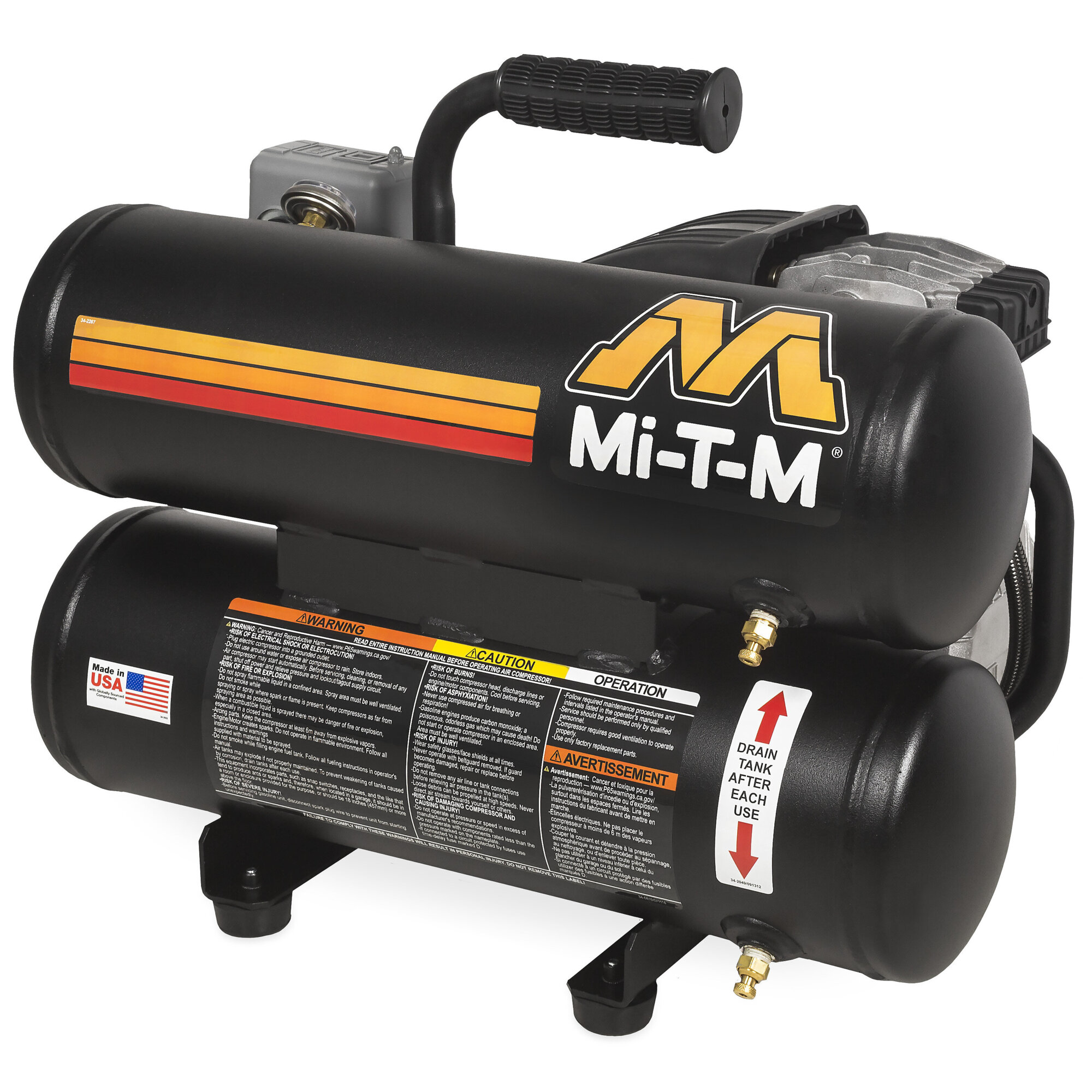 Mi-T-M Industrial Single Stage Electric Direct Drive Air Compressor — 5 Gal., Portable, Model# AM1-HE02-05M
